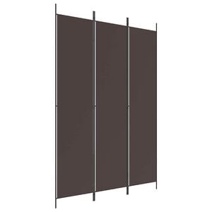 vidaXL 3-paneļu istabas aizslietnis, 150x220 cm, brūns audums