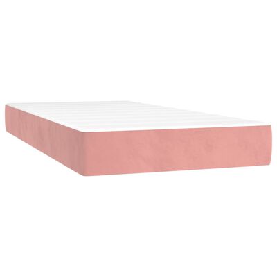 vidaXL kabatu atsperu matracis, rozā, 80x200x20 cm, samts