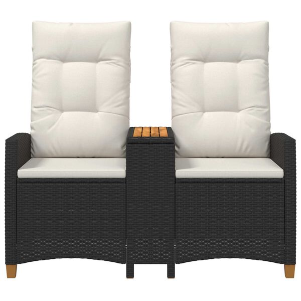 vidaXL Regulējams solis ar galdu Melns un krēmkrāsas balts poliratāns