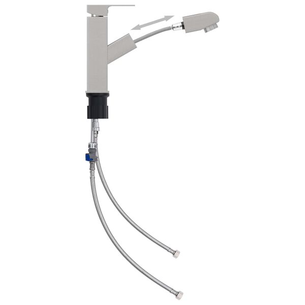 vidaXL vannasistabas izlietnes jaucējkrāns, sudraba krāsā, 157x172 mm