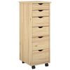 vidaXL Rito&scaron;ais skapis 34 x 39 x 93,5 cm Cieta priede Brūna