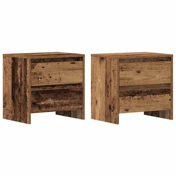 vidaXL Nakts skapītis ar atvilktni 2 pcs Vecs koks 45 x 34 x 44,5 cm