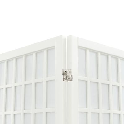 vidaXL aizslietnis, 3 paneļi, salokāms, 120x170cm, japāņu stils, balts