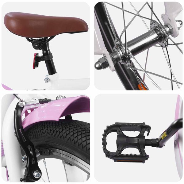 vidaXL Bērnu Velosipēds 20 Collas 6-11 gadu vecumam Gai&scaron;i rozā