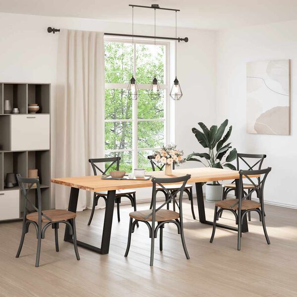 vidaXL ēdamgalda kājas, 2 gab., U-veida, melnas, 100x(72-73) cm, tērauds