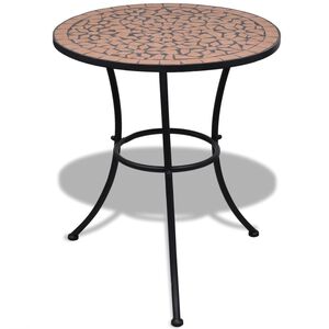 vidaXL bistro galds, 60 cm, sarkanbrūna mozaīka