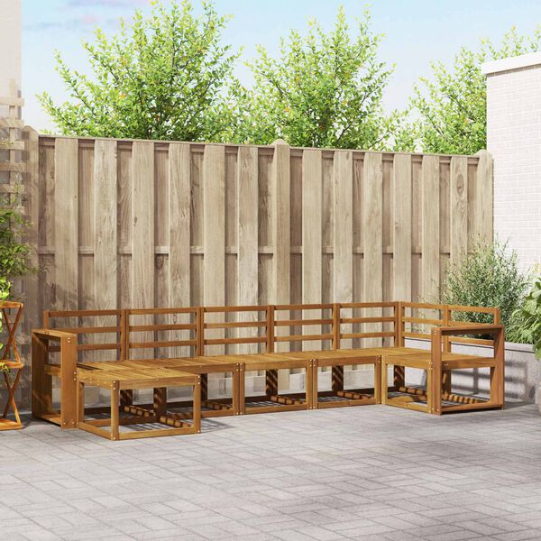 vidaXL Āra dīvānu komplekts 7 pcs Dabiska Cietā akācijas koks