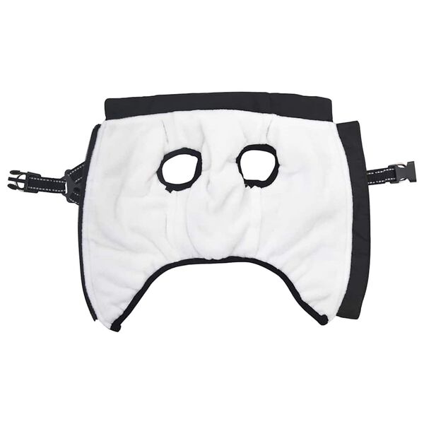 vidaXL Suņu mētelis ar jostas Melna S Fleece un Poliesters