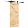 vidaXL Slīdo&scaron;ās durvis Dabiska un melna 85 x 210 cm Cieta priedes koks