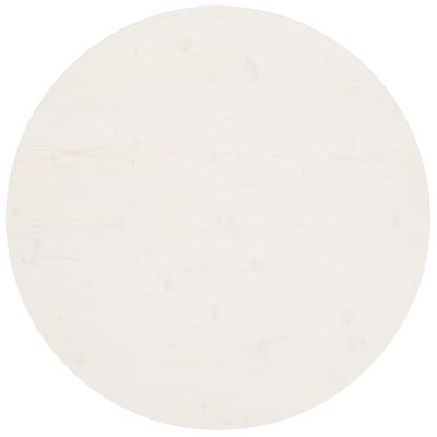 vidaXL galda virsma, balta, Ø90x2,5 cm, priedes masīvkoks