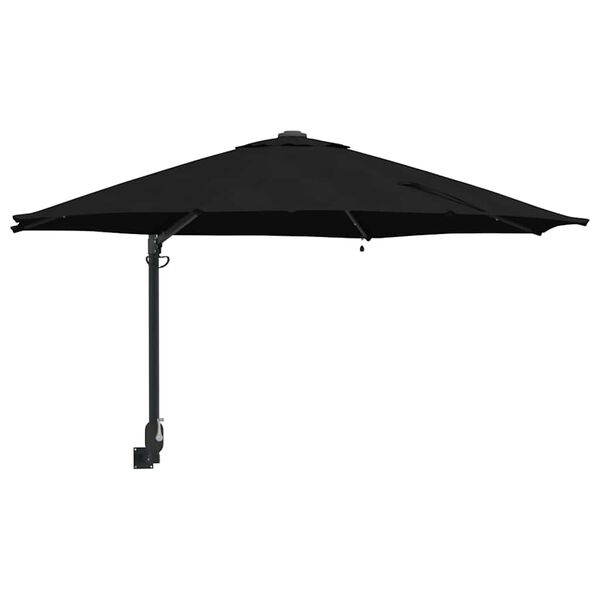 vidaXL Dārza parasols Melna 248 x 248 x 148 cm Poliesters un tērauds