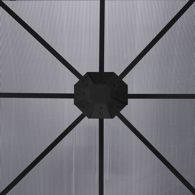 vidaXL dārza nojume ar aizkariem, 300x300x265 cm, antracītpelēka