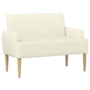 vidaXL Divvietīga mēbele ar pogu pūkām Krēmkrāsa 116 x 67 x 81 cm
