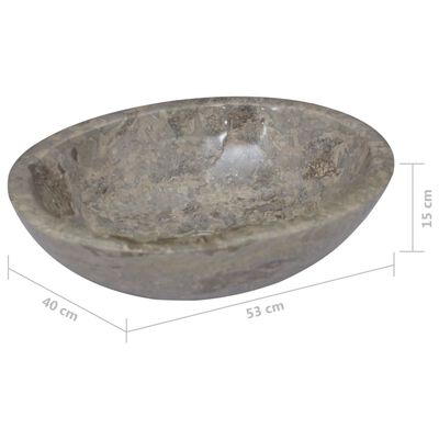 vidaXL izlietne, 53x40x15 cm, pelēks marmors