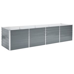 vidaXL augstā puķu kaste, cinkots tērauds, 320x80x77 cm, pelēka
