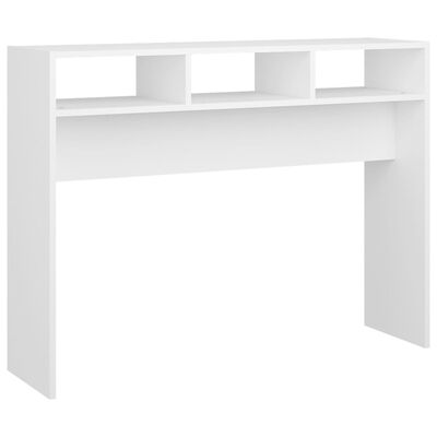 vidaXL konsoles galds, balts, 105x30x80 cm, skaidu plāksne