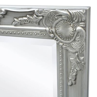 vidaXL sienas spogulis, 100x50 cm, baroka stils, sudraba