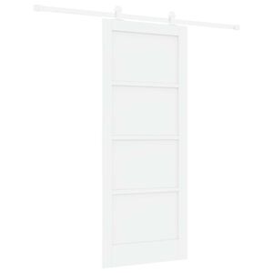 vidaXL Slīdo&scaron;ās durvis Balts 83 x 202 cm Priedes masīvkoks