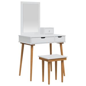 vidaXL Tualetes galda komplekts FAUSKE 4 gab. Balts 76 x 50 x 143 cm