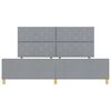 vidaXL Gultas rāmis ar galvas klāju Gai&scaron;i pelēka 200 x 200 cm audums