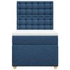 vidaXL atsperu gultas rāmis ar matraci, zils, 100x200 cm, audums