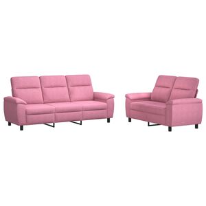 vidaXL Dīvānu komplekts 2 pcs Rozā Audums