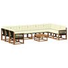 vidaXL Āra dīvānu komplekts ar spilvenu 11 pcs Dabisks un krējuma
