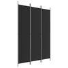 vidaXL 3-paneļu istabas aizslietnis, 150x220 cm, melns audums