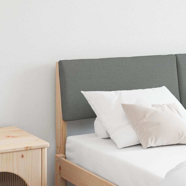 vidaXL Mīkstināts gultas galvgalis Tum&scaron;i pelēks 160 cm