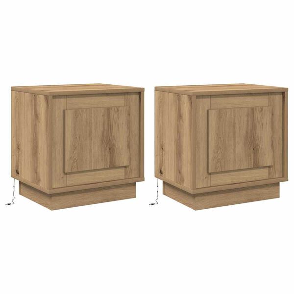 vidaXL Nakts skapītis 2 pcs Artisānā ozols 44 x 34,5 x 45 cm