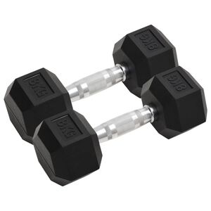 vidaXL hanteles, 2 gab., 8 kg, kopējais lējuma dzelzs