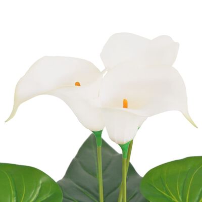 vidaXL mākslīgais augs, kalla llilija ar podiņu, 85 cm, balta