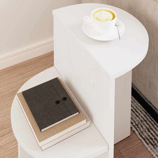 vidaXL Kafijas galdiņš Balts 50 x 40 x 50 cm Priedes masīvkoks