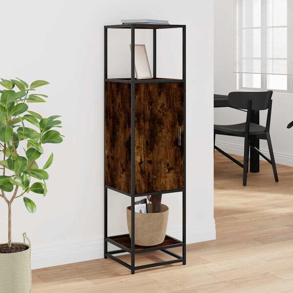 vidaXL Augstā dēlis ozolkoka 35,5x35x139 cm inženierijas koks metāls