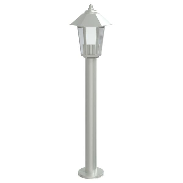 vidaXL āra zemes lampa, sudrabaina, 80 cm, nerūsējošs tērauds