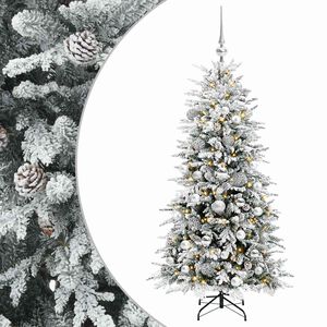 vidaXL Mākslīgā Ziemassvētku egle ar bumbiņu 120 cm 150 LED