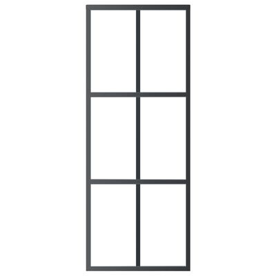 vidaXL bīdāmās durvis ar stiprinājumiem, stikls, alumīnijs, 76x205 cm