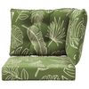 vidaXL Āra dīvāna spilvens 3 pcs Lapu dizains Poliesters