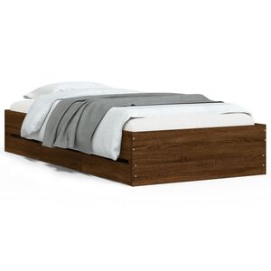 vidaXL Gultas rāmis ar glabātuvi Brown Oak 100 x 200 cm