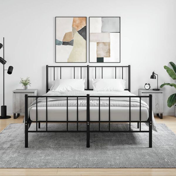 vidaXL naktsskapī&scaron;i, 2 gab., pelēcīgi, 40x30x50 cm, inženierijas koks