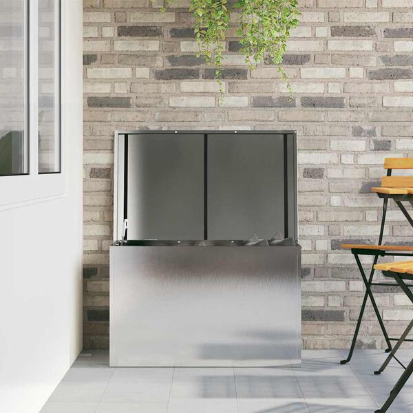 vidaXL Āra uzglabā&scaron;anas kaste Sudraba 80 x 50,5 x 50 cm Tērauds