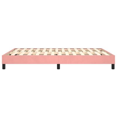 vidaXL atsperu gultas rāmis, rozā samts, 140x190 cm