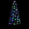 vidaXL mākslīgā Ziemassvētku egle, LED, melna, 150 cm, optiskā &scaron;ķiedra