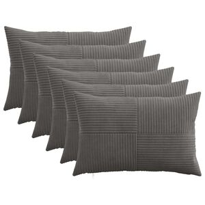 vidaXL Spilvenu pārvalks 6 gab. ALMELO Tum&scaron;i pelēka 30 x 50 cm