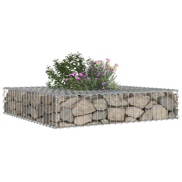 vidaXL Gabions pacelta gulta Sudraba 100 x 100 x 20 cm Cinkots tērauds