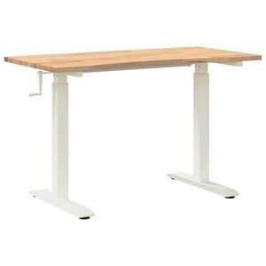 vidaXL Galds Balts un Dabisks 120 x 60 cm Cietā ozola koks