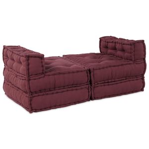 vidaXL Modulārais dīvāna vienība Audums Sarkans 210 x 140 x 56 cm