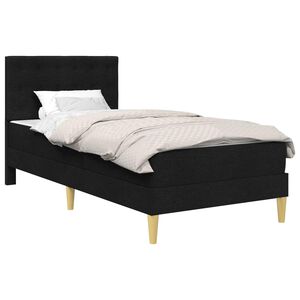 vidaXL Gultas rāmis ar matraci Melns 90 x 190 cm audums