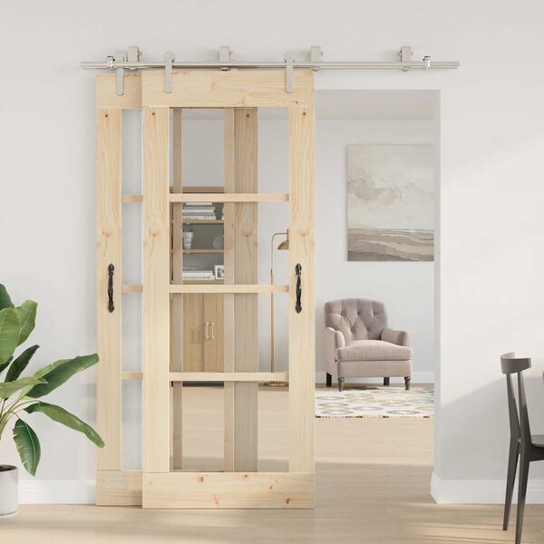 vidaXL bīdāmo durvju sistēma, 183 cm, nerūsējošs tērauds