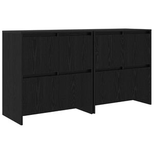 vidaXL Sānu skapji 2 pcs Melns ozols 70 x 41 x 75 cm Inženierijas koks